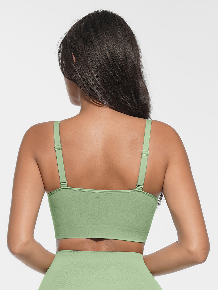Scoop Neck Bralette with Smooth Back & Adjustable Straps - Auxieswear