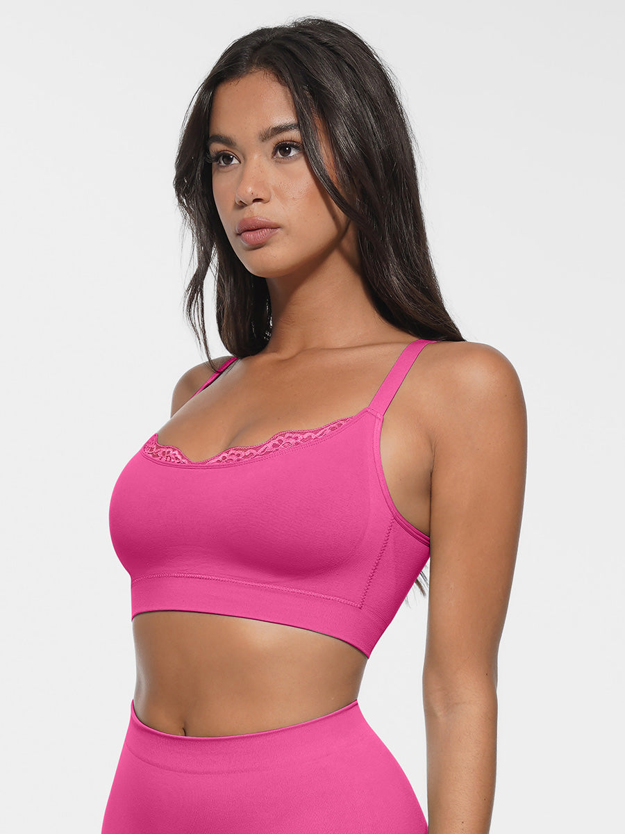 Scoop Neck Bralette with Smooth Back & Adjustable Straps - Auxieswear