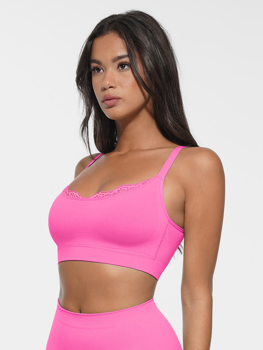 Scoop Neck Bralette with Smooth Back & Adjustable Straps - Auxieswear
