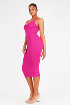 V-Neck Body Shaping Midi Dress