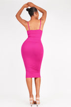 V-Neck Body Shaping Midi Dress