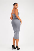 V-Neck Body Shaping Midi Dress