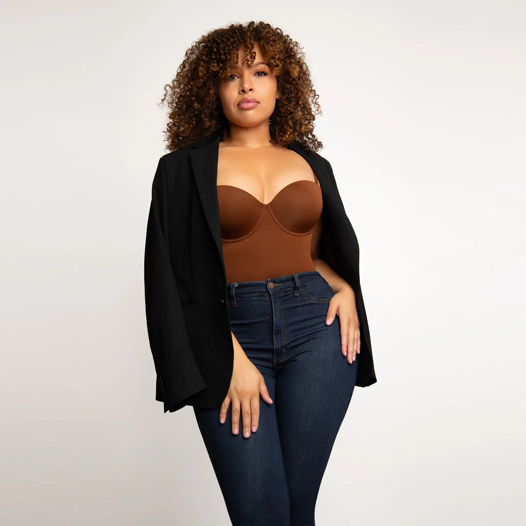 All-in-One Sweetheart Neckline Shaping Bodysuit - Auxieswear