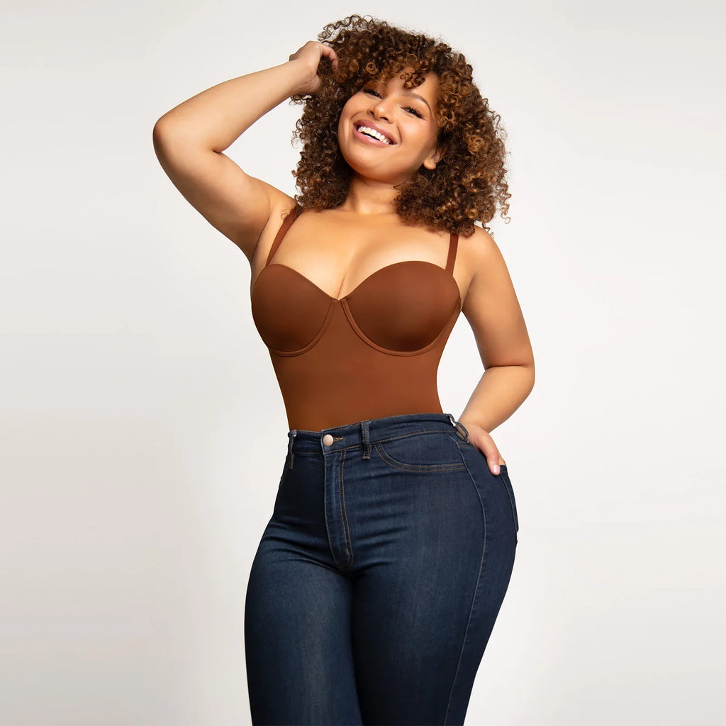 All-in-One Sweetheart Neckline Shaping Bodysuit - Auxieswear