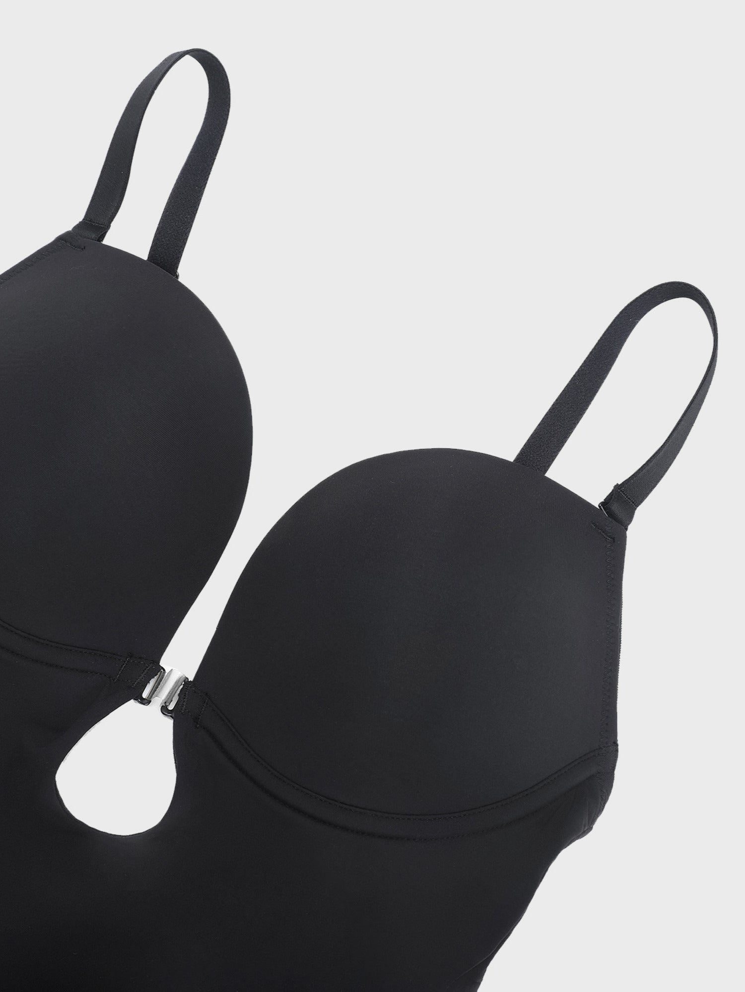 Deep V-shaped neckline Mid-Thigh Body Shaper