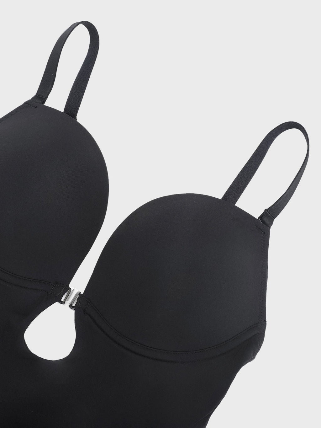 Deep V-shaped neckline Mid-Thigh Body Shaper - Auxieswear