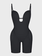 Deep V-shaped neckline Mid-Thigh Body Shaper