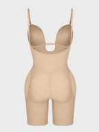 Deep V-shaped neckline Mid-Thigh Body Shaper