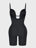 Deep V-shaped neckline Mid-Thigh Body Shaper
