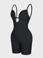 Deep V-shaped neckline Mid-Thigh Body Shaper