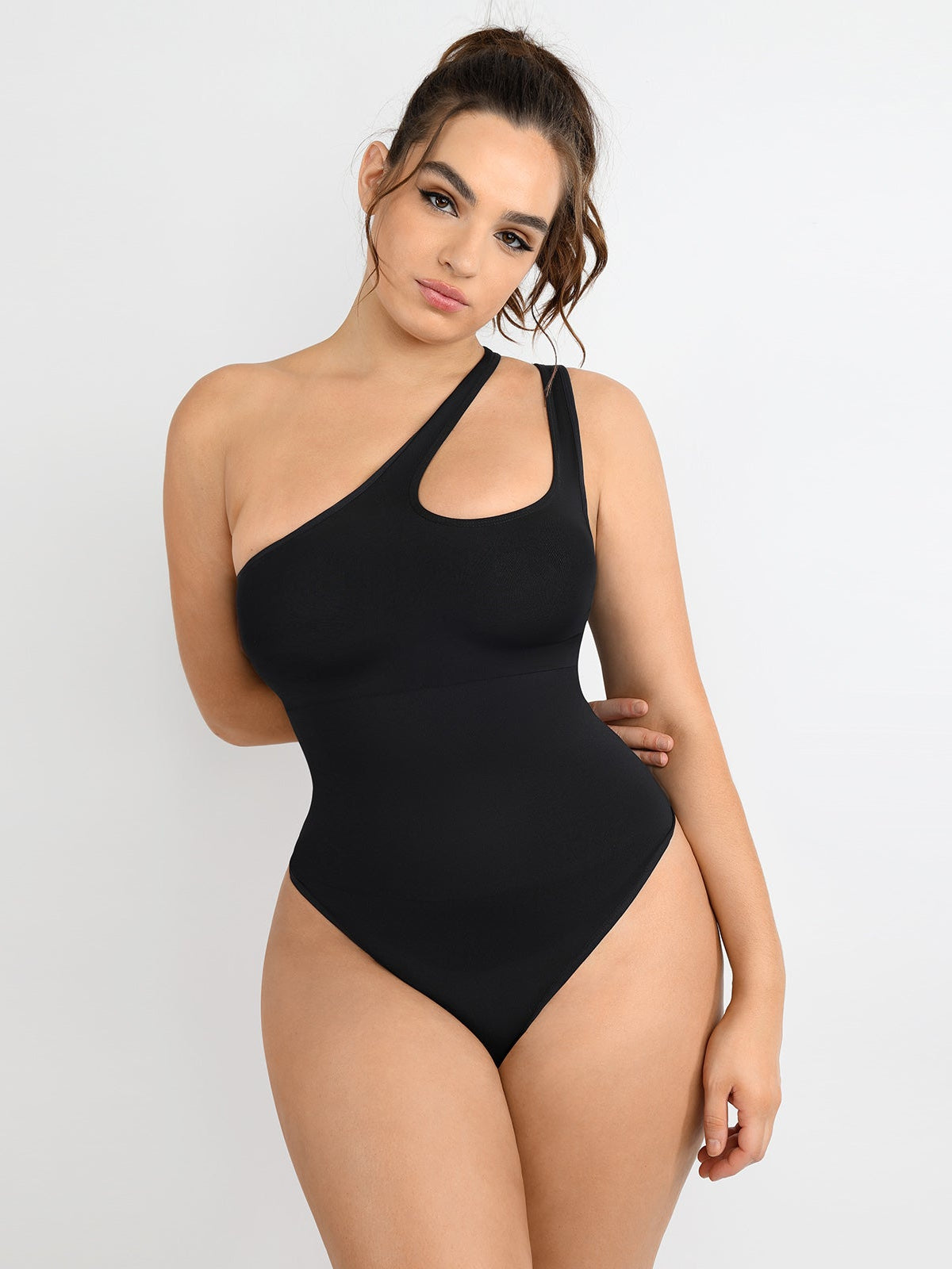 One-shoulder Waist and Abdomen Sculpt Bodysuit