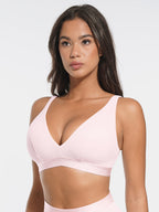 Deep V-Neck Ribbed Bralette with Removable Pads