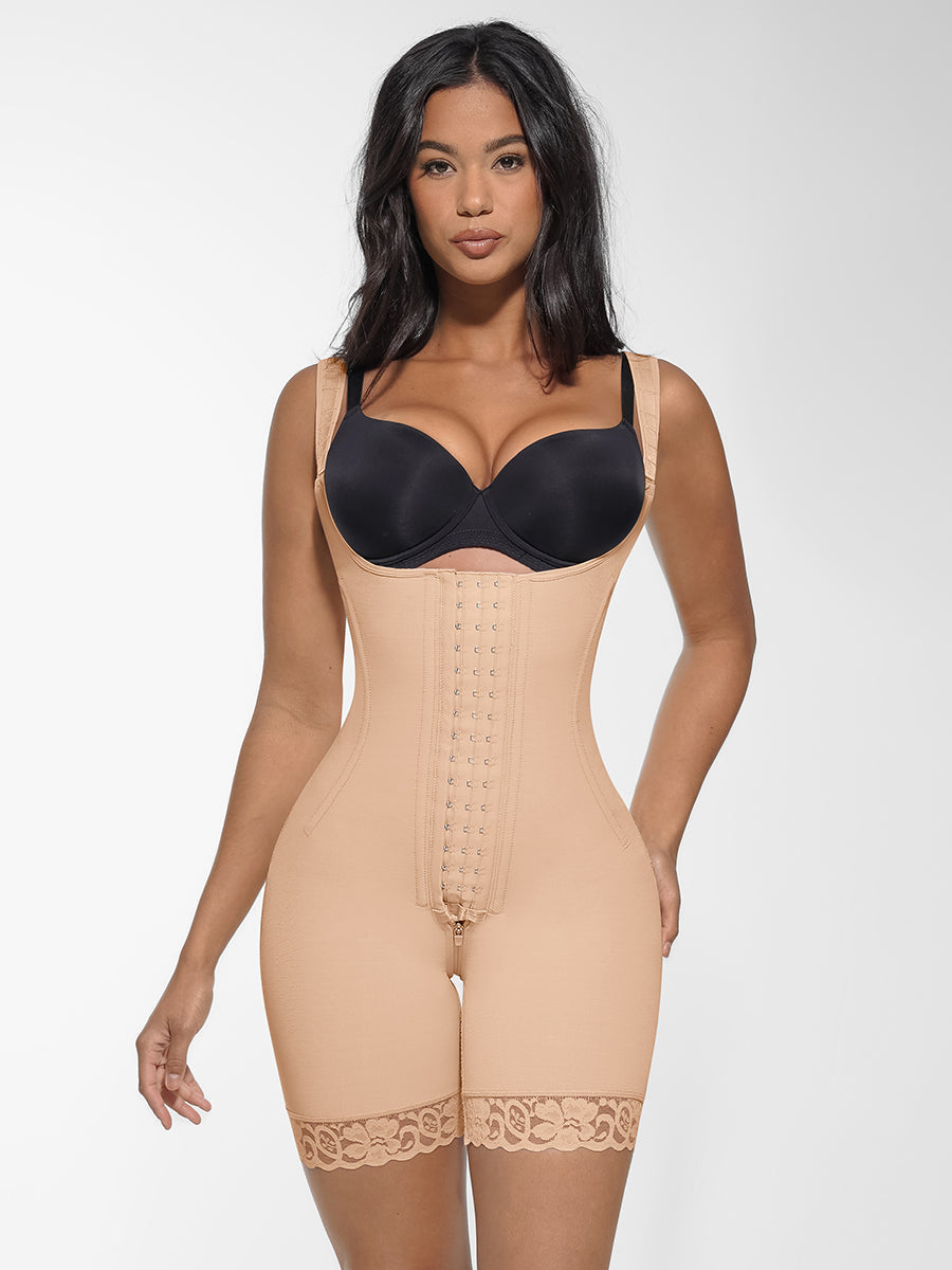 Antibacterial Chest Support U-Shaped Full Body Shaper with 7 Steel Bones