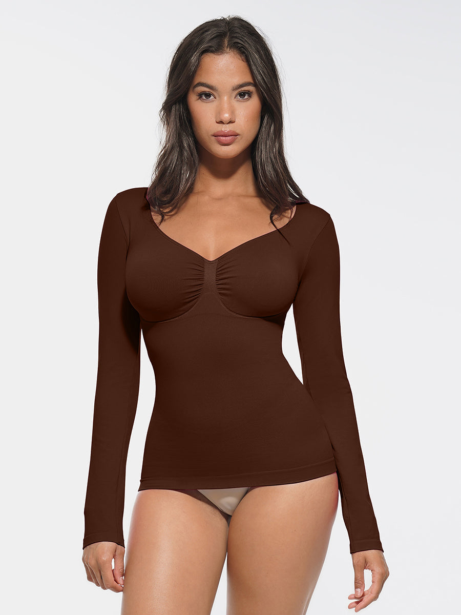 Chest Support & Tummy Control Diamond Neck Top - Auxieswear