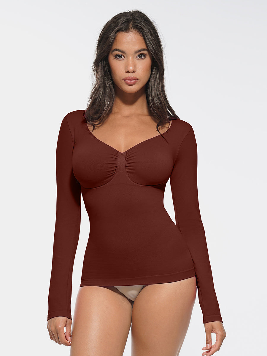 Chest Support & Tummy Control Diamond Neck Top - Auxieswear