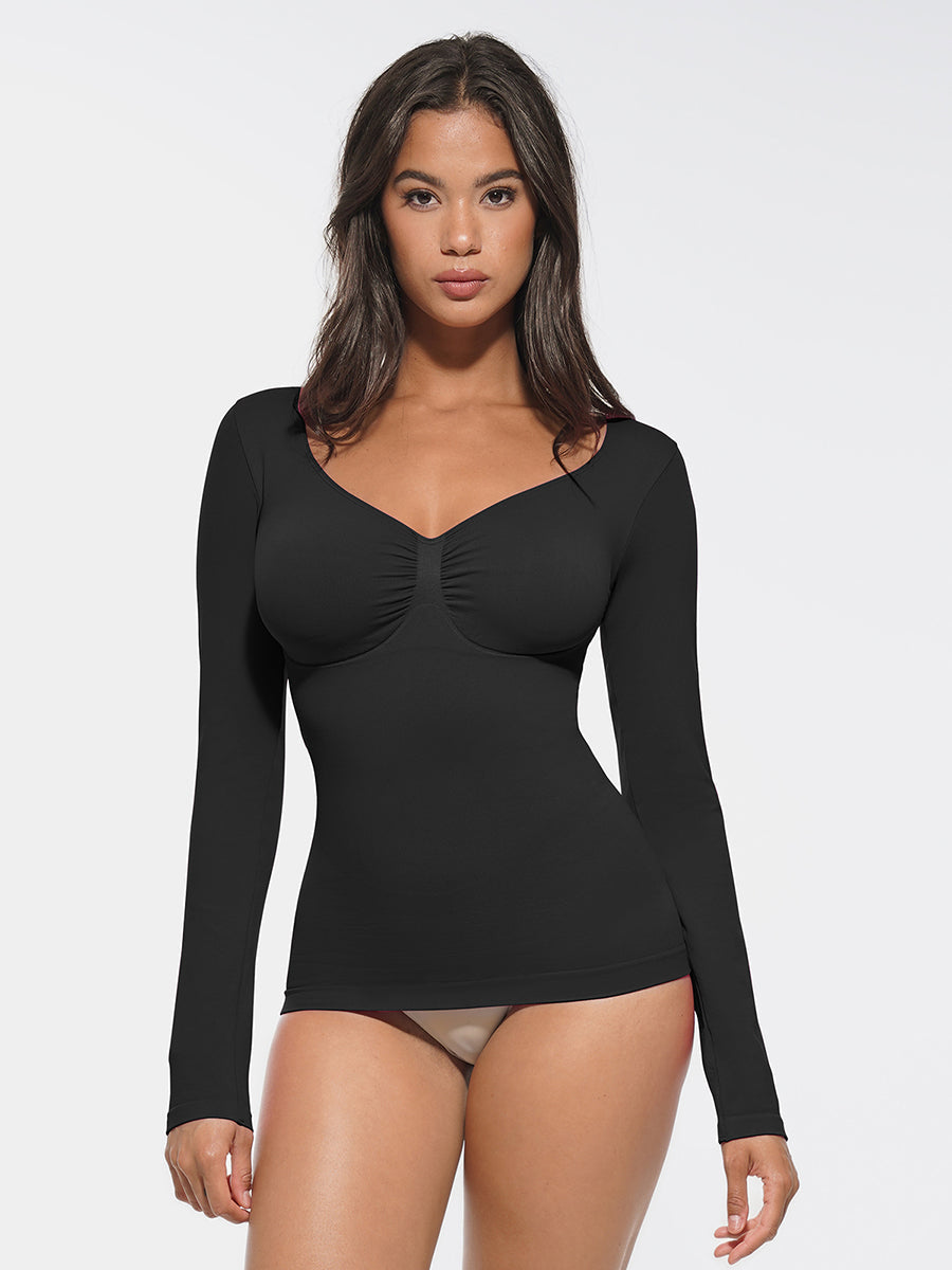Chest Support & Tummy Control Diamond Neck Top - Auxieswear
