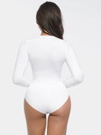 Long Sleeve Round Collar Waist Shaping Bodysuit