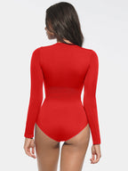 Long Sleeve Round Collar Waist Shaping Bodysuit