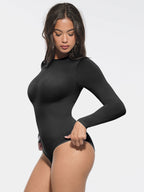 Long Sleeve Round Collar Waist Shaping Bodysuit