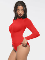 Long Sleeve Round Collar Waist Shaping Bodysuit