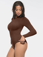 Long Sleeve Round Collar Waist Shaping Bodysuit