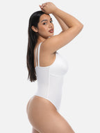 Lace V-neck Waist & Abdomen Shaping Thong Bodysuit