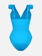 Tummy Control Ruffled V-Neck One Piece Swimsuit
