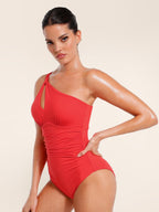 One Shoulder Tummy Control & Bust Support One Piece Swimsuit