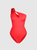 One Shoulder Tummy Control & Bust Support One Piece Swimsuit