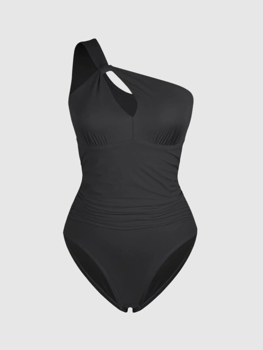 One Shoulder Tummy Control & Bust Support One Piece Swimsuit