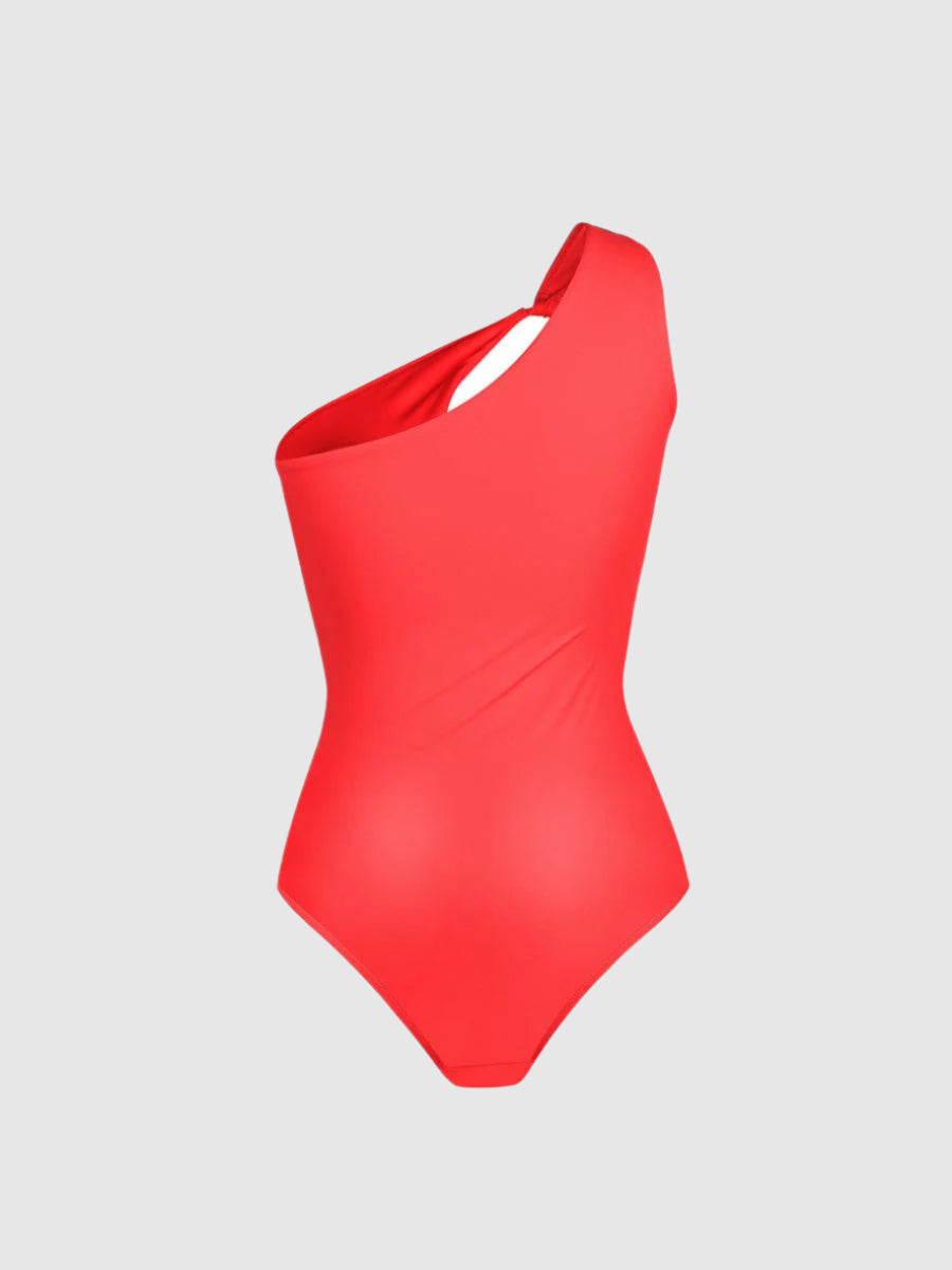 One Shoulder Tummy Control & Bust Support One Piece Swimsuit