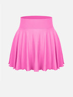 Mid-Waist Flared Skirt with Built-In Shorts & Pockets