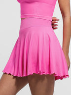 Mid-Waist Flared Skirt with Built-In Shorts & Pockets