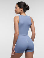 High-Waisted Yoga Shorts with Double-Layer Waistband