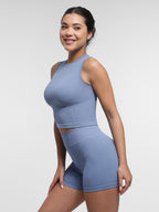 High-Waisted Yoga Shorts with Double-Layer Waistband
