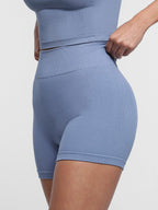 High-Waisted Yoga Shorts with Double-Layer Waistband