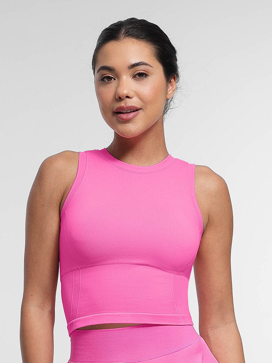 Built-In Bra Shaping Sports Top with Removable Cups