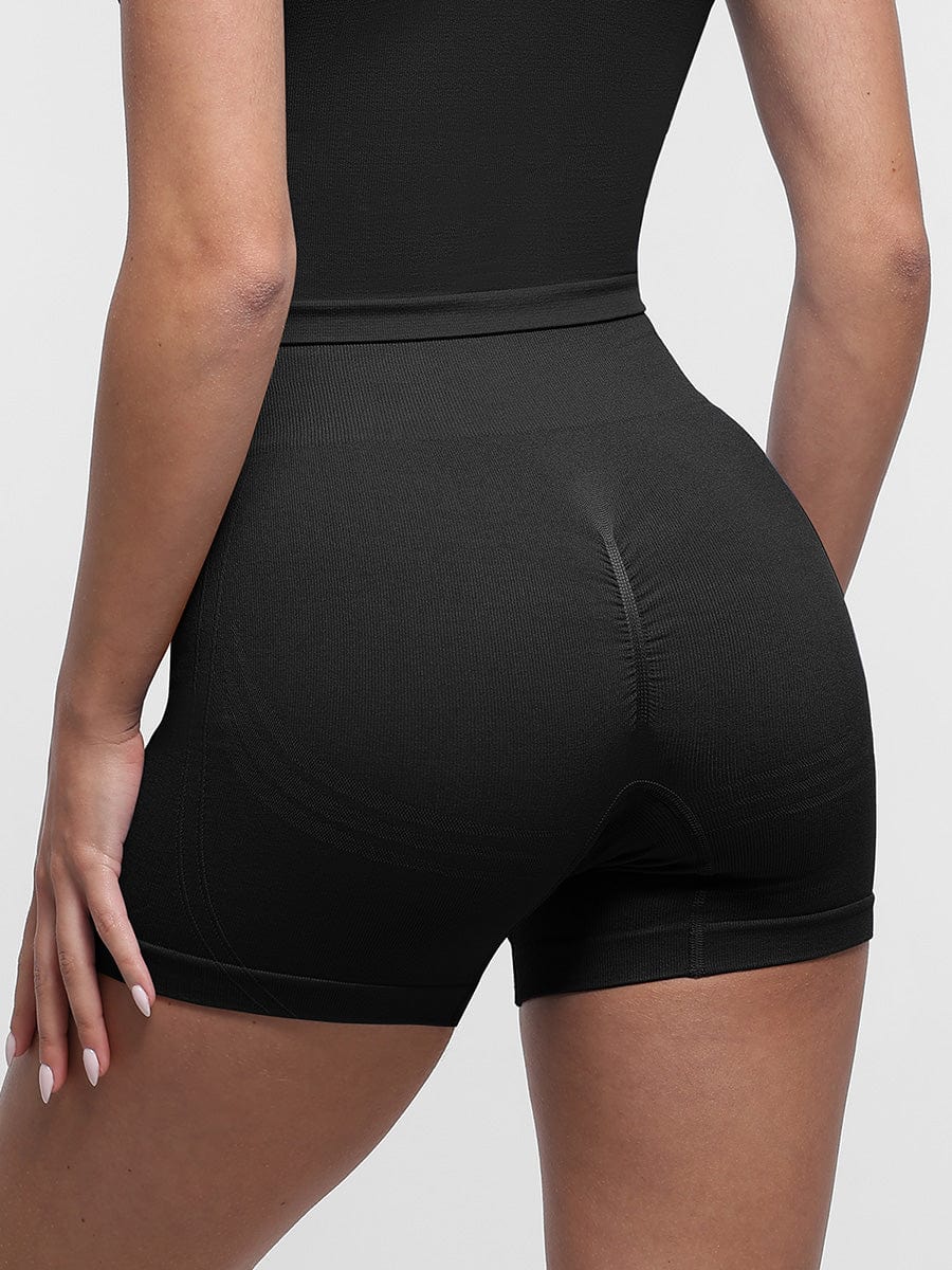 High-Waisted Yoga Shorts with Double-Layer Waistband