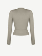 Waist Control Gym Top With Front Zipper