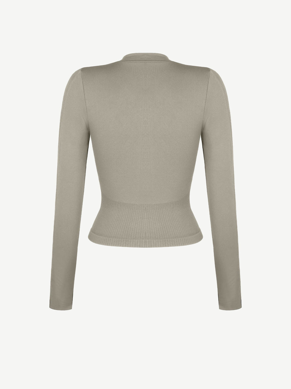 Waist Control Gym Top With Front Zipper - Auxieswear