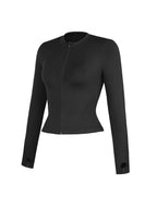 Waist Control Gym Top With Front Zipper