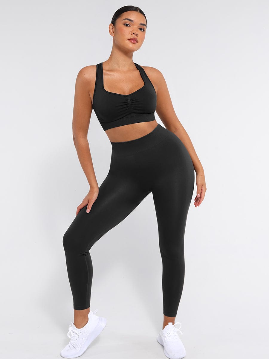 High-Waisted Seamless Yoga Leggings - Auxieswear