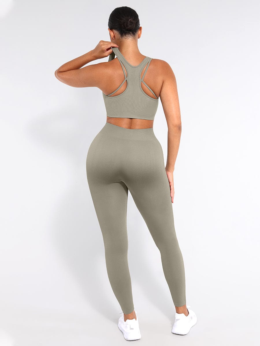 High-Waisted Seamless Yoga Leggings - Auxieswear