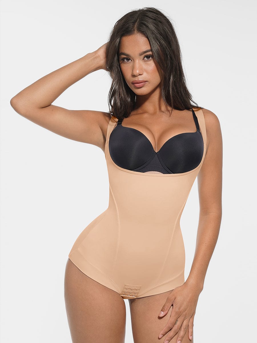Bust-Support Bodysuit with Antibacterial High-Stretch Fabric - Auxieswear