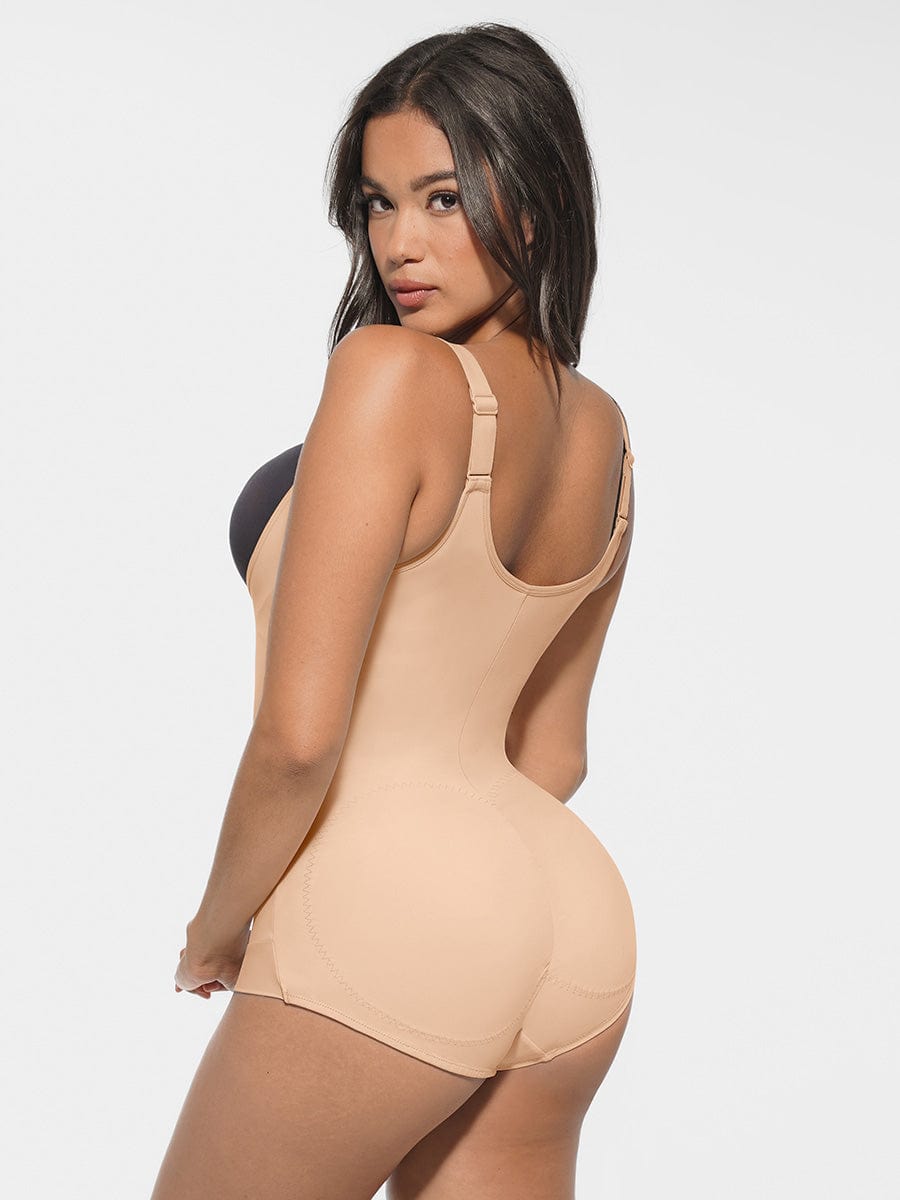 Bust-Support Bodysuit with Antibacterial High-Stretch Fabric