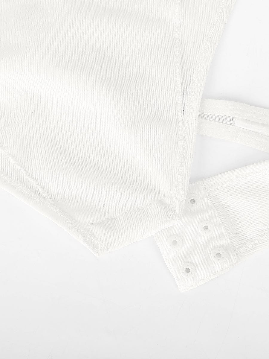 Sheer Mesh Tummy Control Bodysuit - Auxieswear