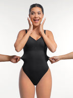 Scoop Back Tummy Control Bodysuit with Built-in Bra