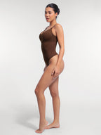 Scoop Back Tummy Control Bodysuit with Built-in Bra