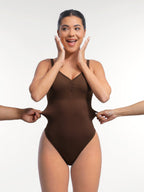 Scoop Back Tummy Control Bodysuit with Built-in Bra