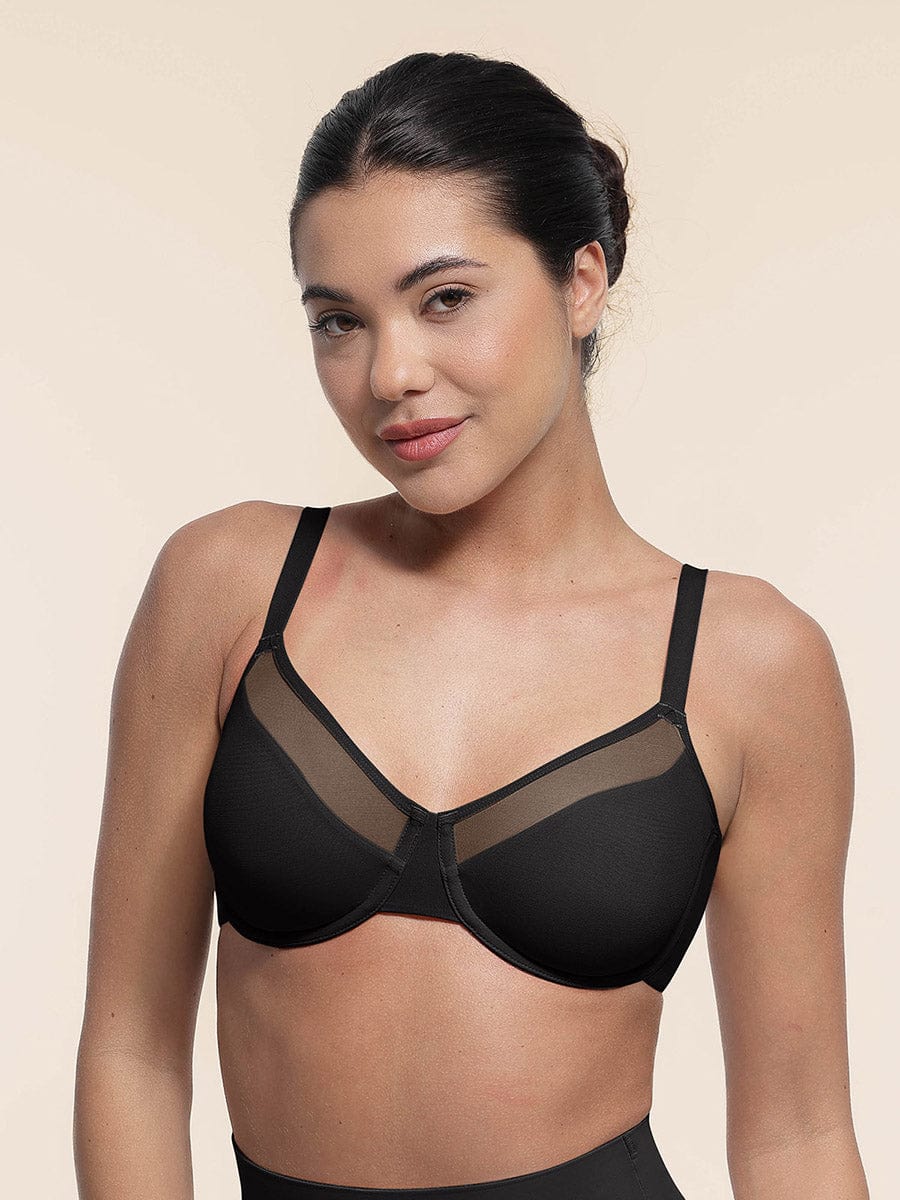 Underwire Mesh Bra with Adjustable Straps